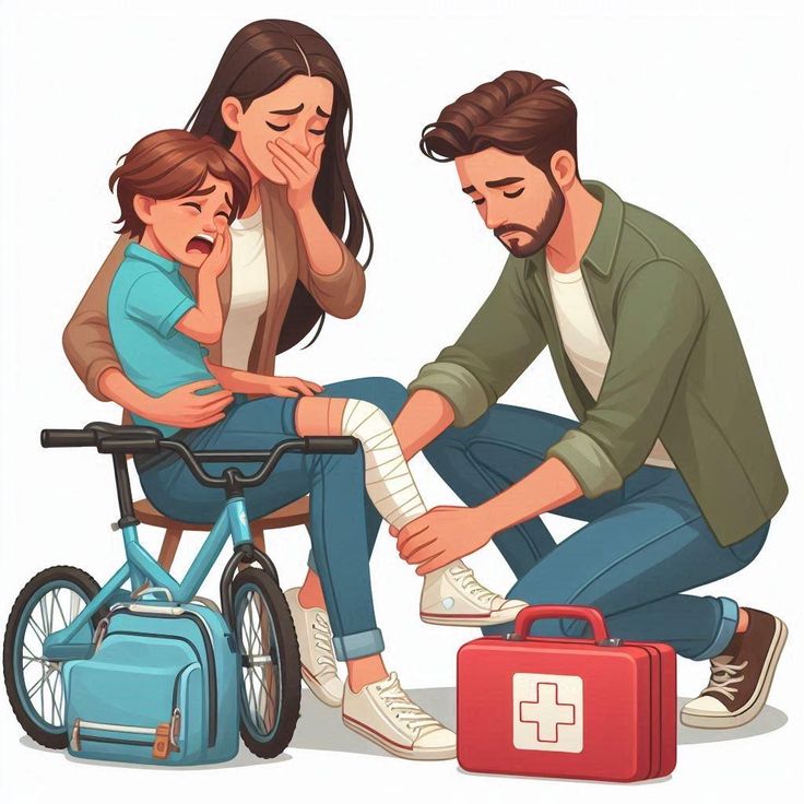 Family protected under insurance umbrella — health and accident cover